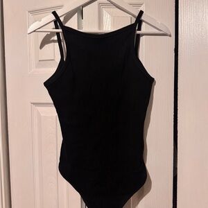 Lulu's Black Ribbed Bodysuit